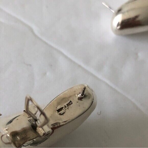 E&L Israel Sterling Silver Wave Electrofom Earrings New 1 3/4in long - Picture 9 of 13